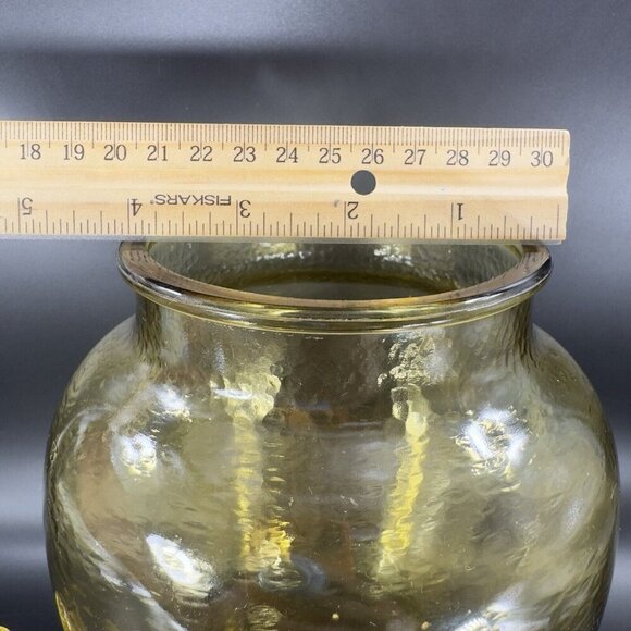 Vintage Indiana Glass Amber Yellow Glass Apothecary Jar Canister With Lid VTG - Picture 3 of 13
